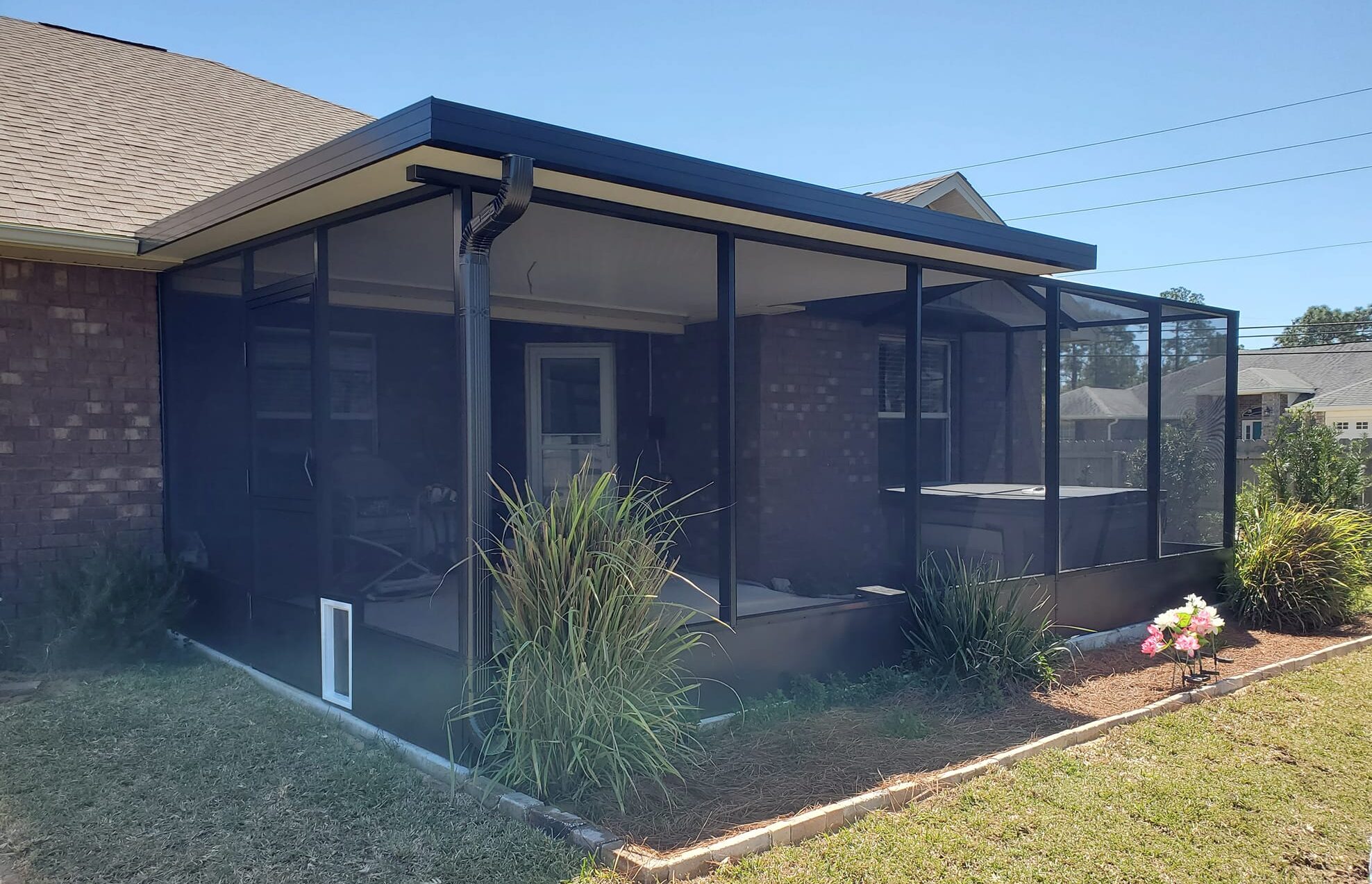 Screen enclosure installation project in Milton, Florida