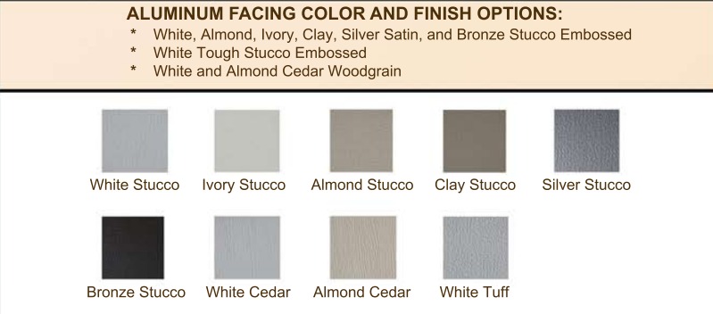 color AND FINISH OPTIONS Patio cover