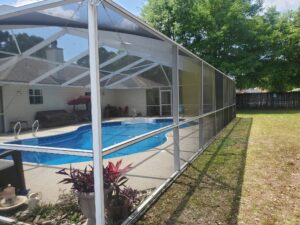 White Frame Pool Enclosure