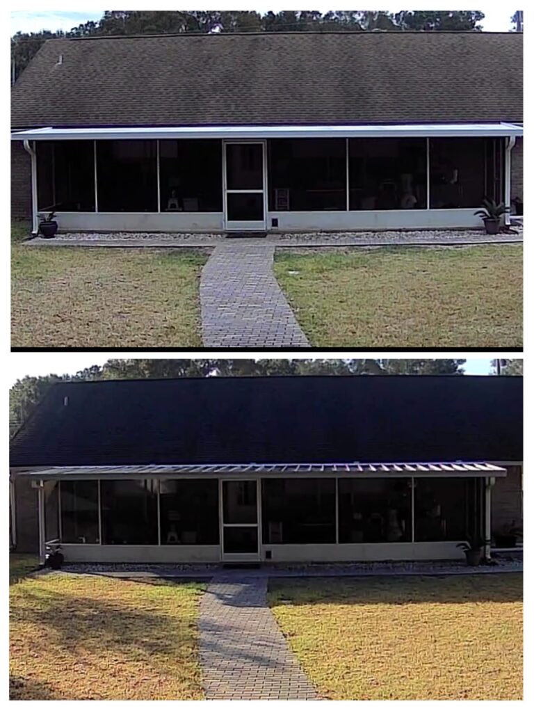 updated patio cover from pan to insulated roof