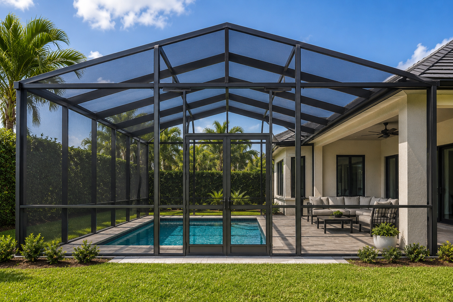 Pool enclosure screen cage in Santa Rosa, Florida